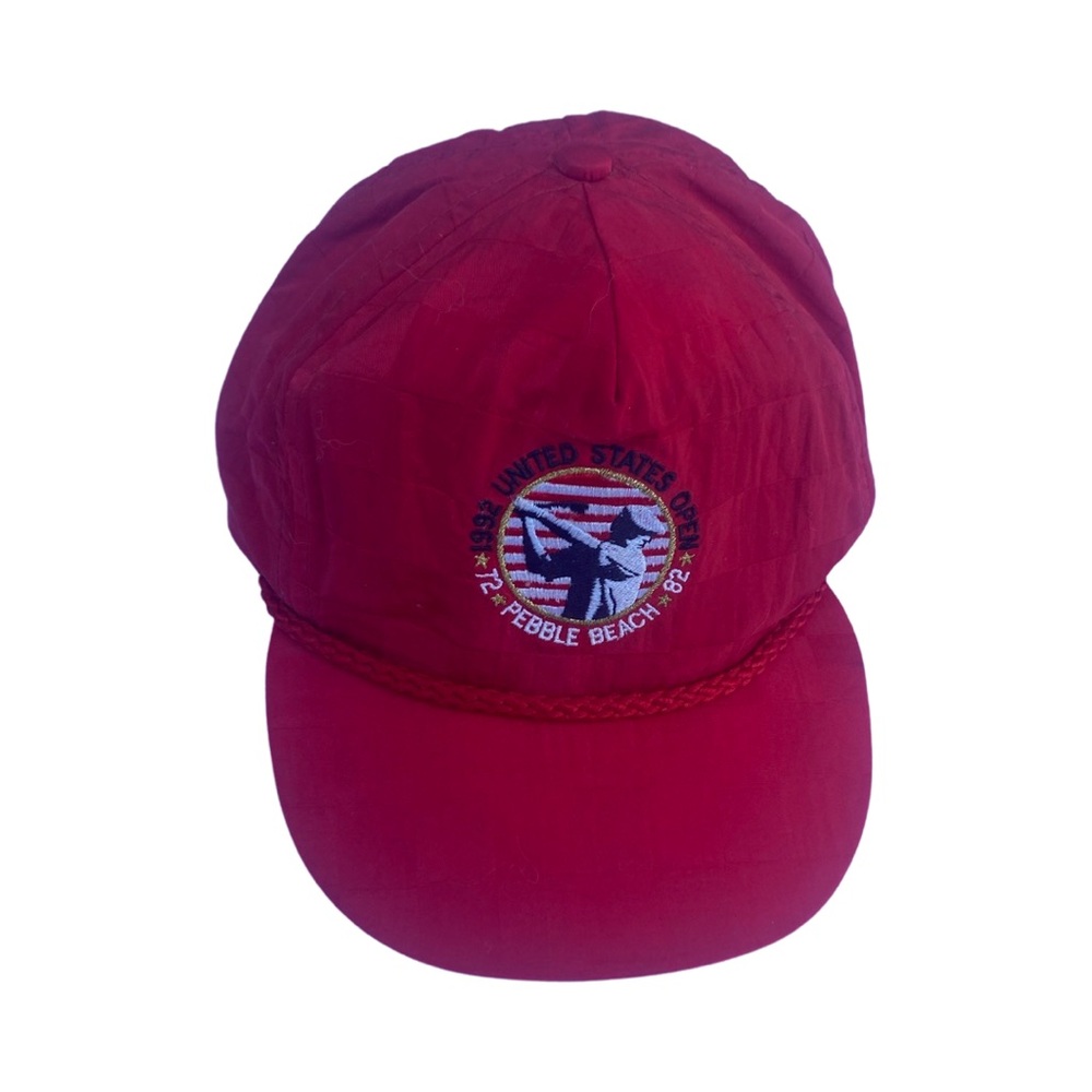 Original 1992 US Open Pebble Beach red golf baseball hat. Summer light weight.